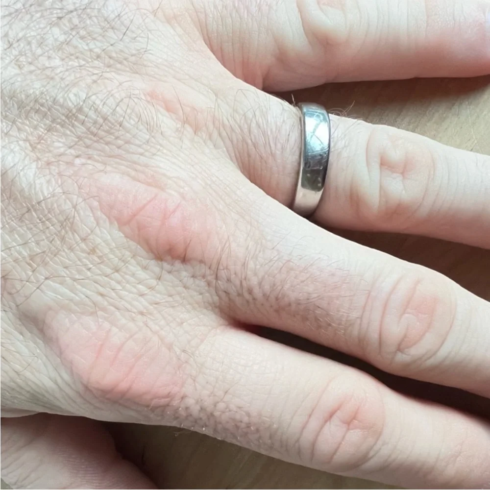 14k white gold mens wedding band ring